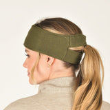 Weatherbeeta Adults Fleece Lined Ponytail Headband #colour_olive-night