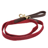 Benji & Flo Interlaced Dog Lead #colour_burgundy