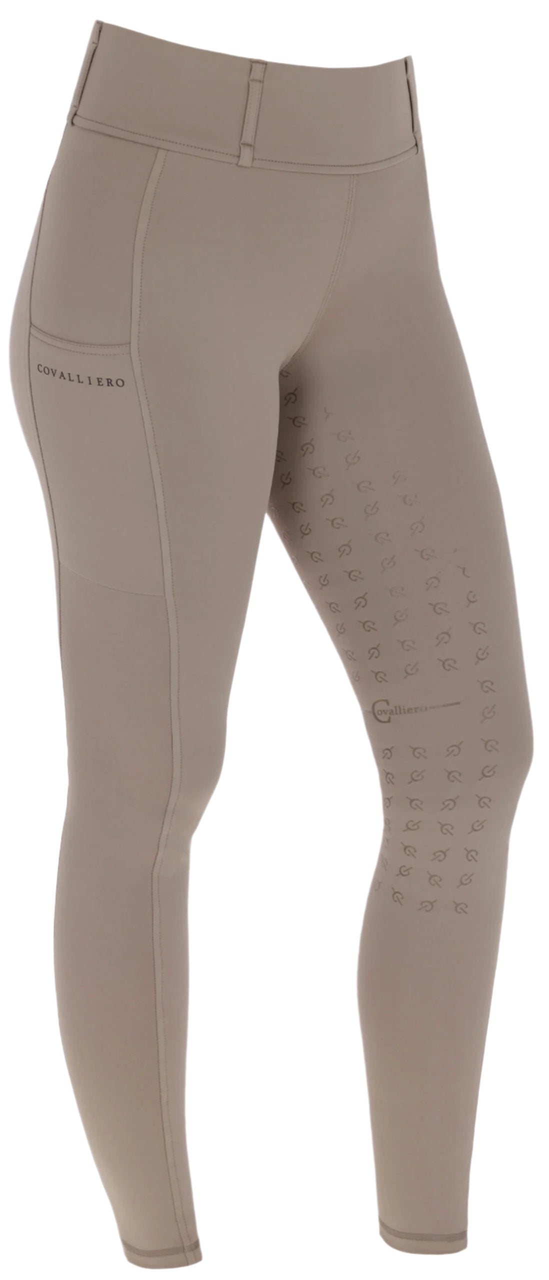 Covalliero Ladies Full Grip Riding Tights #colour_taupe