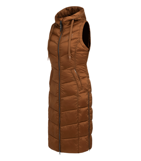 E.L.T Ostende Ladies Lightweight Long Gilet #colour_cinnamon