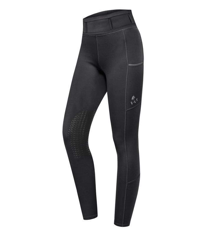 E.L.T Ella Ladies Knee Silicone Riding Leggings #colour_black