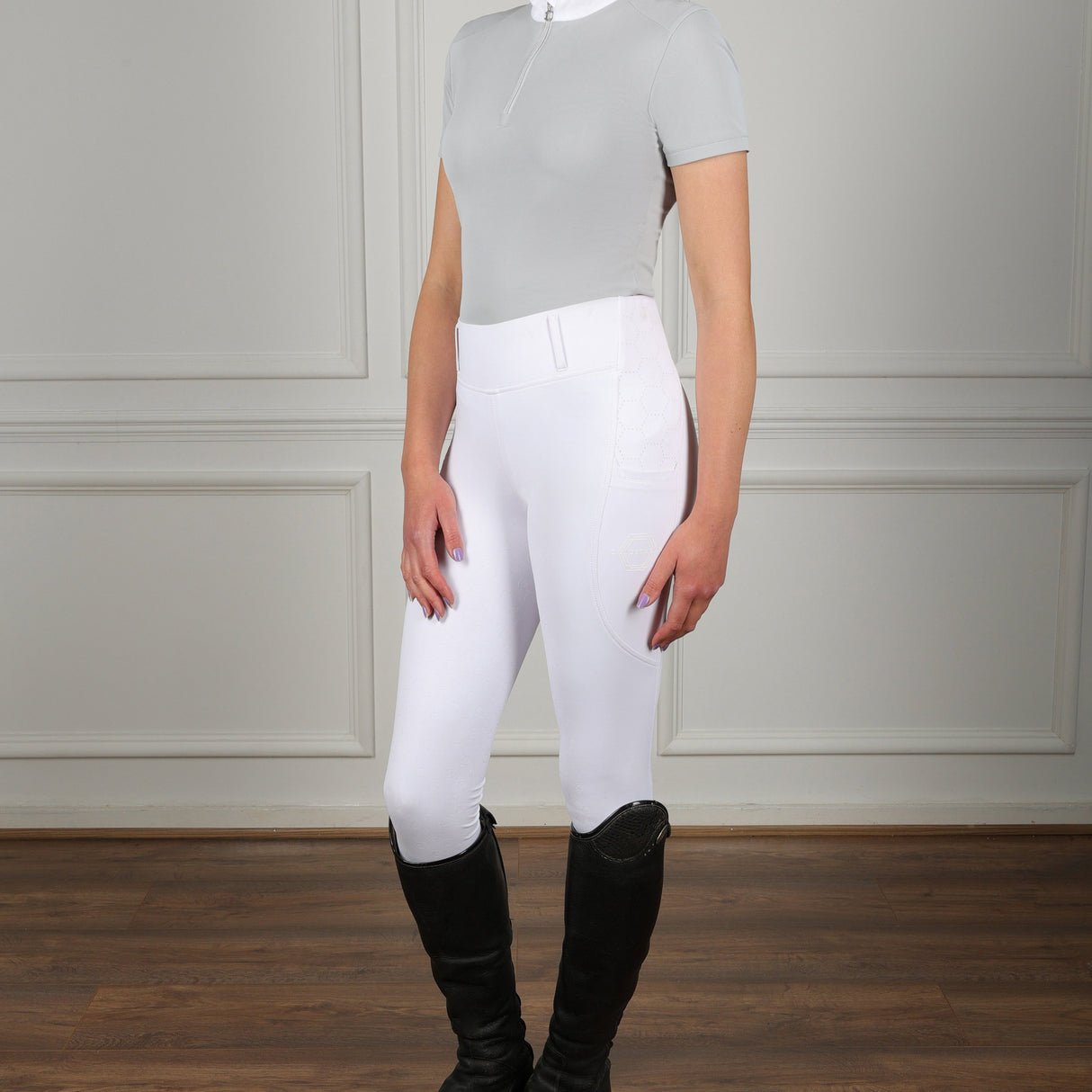 Coldstream Ladies Oxnam Competition Riding Tights #colour_white