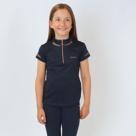 Montar MoKelsey Rose Gold Crystals Junior Polo #colour_dark-navy