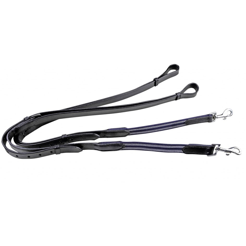 HKM Leather Side Reins With Elasticated Insert