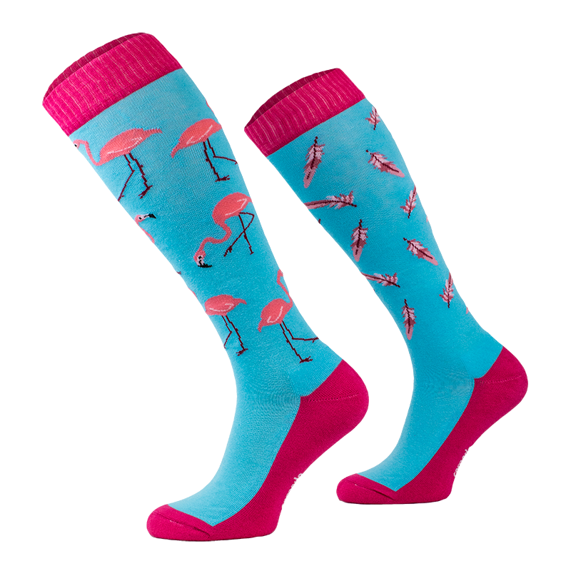 Comodo Adults Novelty Fun Socks Blue Flamingo