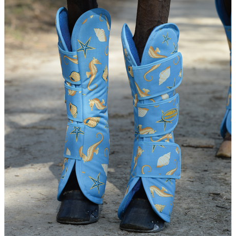 Weatherbeeta 1200D Wide Tab Long Travel Boots #colour_seahorse-print