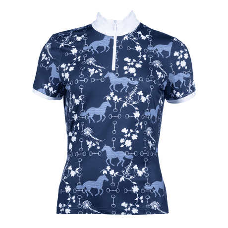 HKM Bloomsbury Short Sleeve Functional Shirt #colour_deep-blue-white